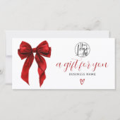 Red Coquette Bow Christmas logo gift certificate (正面)