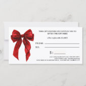 Red Coquette Bow Christmas logo gift certificate (裏面)