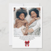 Red Coquette Bow Christmas Winter 5 Photo シーズンカード (裏面)