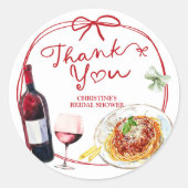 Red Coquette Bow That's Amore ラウンドシール (正面)