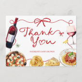 Red Coquette Bow That's Amore Thank You Card エンクロージャーカード (正面)