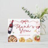 Red Coquette Bow That's Amore Thank You Card エンクロージャーカード (スタンド正面)