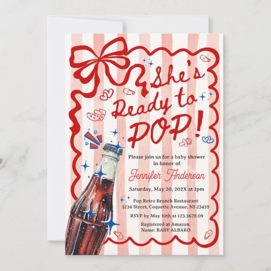 Red Coquette She is Ready to POP Invitation 招待状 (正面)