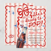 Red Coquette She is Ready to POP Invitation 招待状 (正面/裏面)