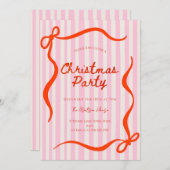 Red coquette Whimsical Hand Drawn Christmas  招待状 (正面/裏面)