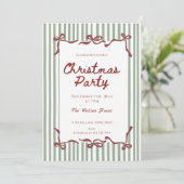 Red coquette Whimsical Hand Drawn Christmas 招待状 (スタンド正面)