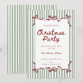 Red coquette Whimsical Hand Drawn Christmas 招待状 (正面/裏面)