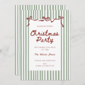 Red coquette Whimsical Hand Drawn Christmas Party 招待状 (正面/裏面)