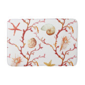 Red Coral & Seashells Bath Mat バスマット (正面)