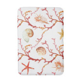 Red Coral & Seashells Bath Mat バスマット (正面縦)