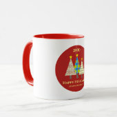 Red Corporate Christmas Holiday マグカップ (正面左)
