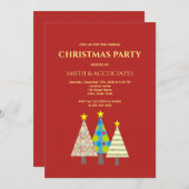 Red Corporate Christmas Party  招待状 (正面/裏面)