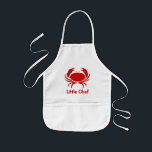 Red crab apron for kids | Personalizable with name 子供用エプロン<br><div class="desc">Red crab apron for kids | Personalizable with name. Cute gift idea for junior seafood chef. Use it for cooking or grilling shellfish at home or restaurant. Cool BBQ aprons for children. Long and short size.</div>