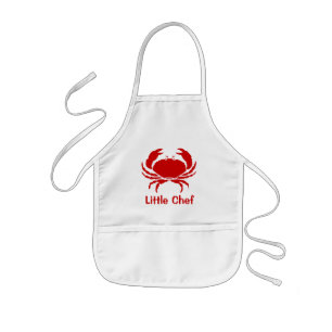 Red crab apron for kids   Personalizable with name 子供用エプロン