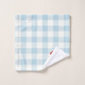 Red Crab Check Gingham Pattern Bath Towel Set バスタオルセット (ウォッシュタオル)