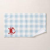 Red Crab Check Gingham Pattern Bath Towel Set バスタオルセット (ハンドタオル)