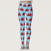 Red Crab Design You Choose Background Colour レギンス (正面)