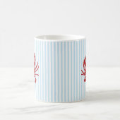 Red Crab Nautical Painting Blue Stripe Art Mug コーヒーマグカップ (中央)