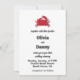 Red Crab Summer Coastal Beach Wedding 招待状