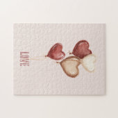 Red Cream Blush Heart Balloons Love  ジグソーパズル (横)