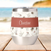 Red Cream Boho Watercolor Woodland Custom Name