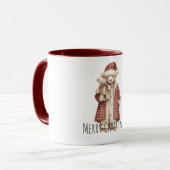 Red Cream Christmas Teddy Bears マグカップ (正面左)