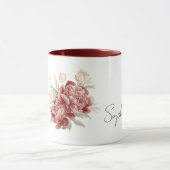 Red Cream Flowers マグカップ (中央)