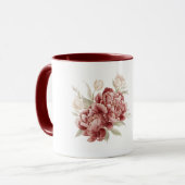 Red Cream Flowers マグカップ (正面左)