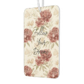 Red Cream Flowers Gold Glitter カーエアーフレッシュナー (左)