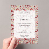 Red Cream Leopard Animal Print Birthday   アクリル招待状 (インサイチュ (ポータブル))