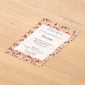 Red Cream Leopard Animal Print Birthday   アクリル招待状 (レイダウン)