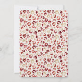 Red Cream Leopard Animal Print Birthday   招待状 (裏面)