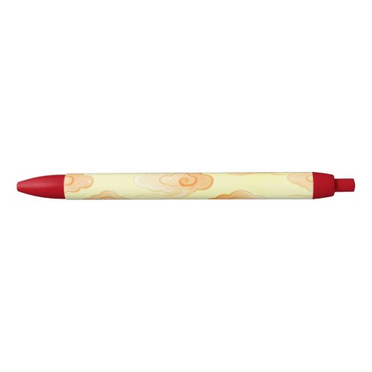 Red Cream Lucky Clouds Pen 黒ボールペン (正面)