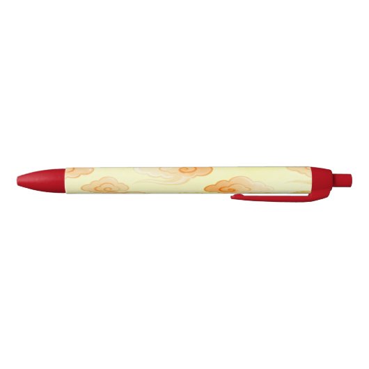 Red Cream Lucky Clouds Pen 黒ボールペン (ボトム)