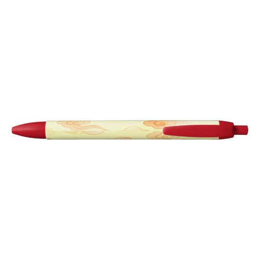 Red Cream Lucky Clouds Pen 黒ボールペン (裏面)