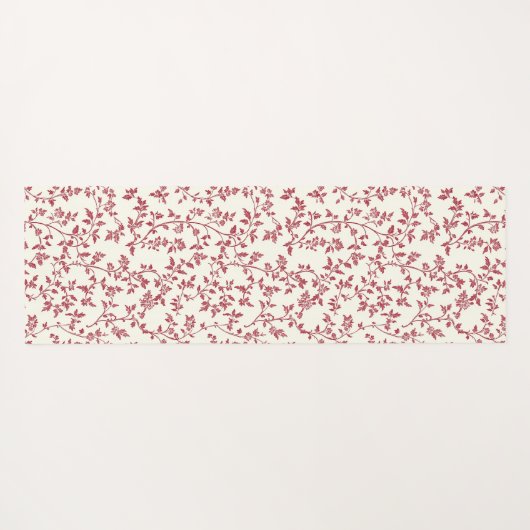 Red Cream Plaid Stripes ヨガマット (裏面(横))