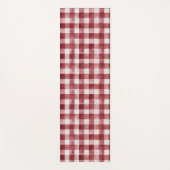 Red Cream Plaid Stripes ヨガマット (正面)