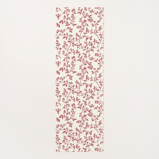 Red Cream Plaid Stripes ヨガマット (裏面)