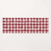 Red Cream Plaid Stripes ヨガマット (正面(横))