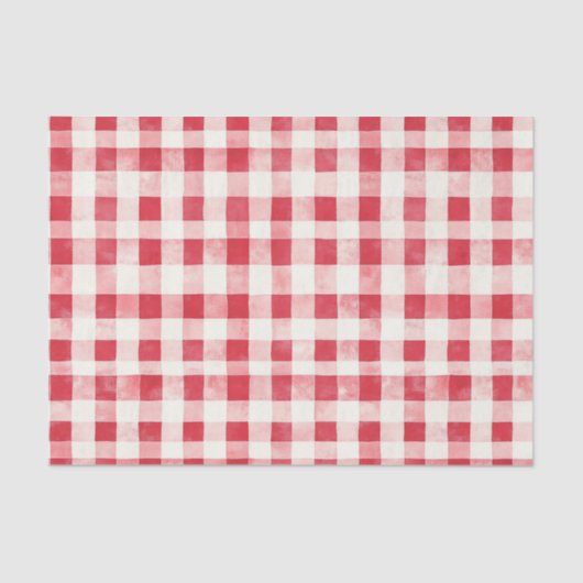 Red Cream Plaid Stripes Birthday 薄葉紙 (正面)