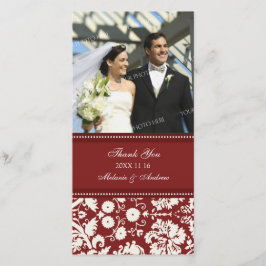 Red Cream Thank You'結婚s Photo Card サンキューカード