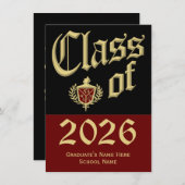 Red Crest卒業発表 招待状 (正面/裏面)