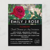 Red Crimson Rose, Floristry Advertising Flyer チラシ (正面)