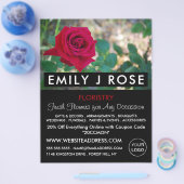 Red Crimson Rose, Floristry Advertising Flyer チラシ (シングル)