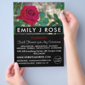 Red Crimson Rose, Floristry Advertising Flyer チラシ (手)