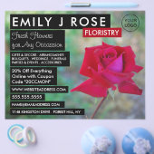 Red Crimson Rose, Floristry Advertising Flyer チラシ (シングル)