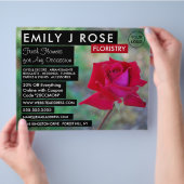 Red Crimson Rose, Floristry Advertising Flyer チラシ (手)