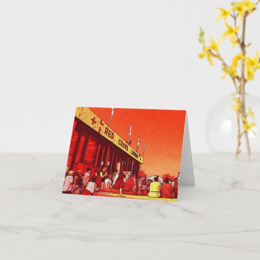 Red Cross Lounge NC State Fair Illustration カード (黄色い花)