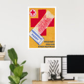 Red Cross Matchbox Art Print, Russian Vintage ポスター (ホームオフィス)