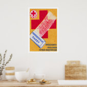 Red Cross Matchbox Art Print, Russian Vintage ポスター (キッチン)